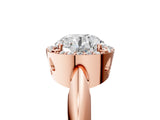 Rose gold Round Cut Diamond Halo Engagement Ring with Split Shank and Four-Prong Setting_100