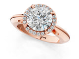 Rose gold Round Cut Diamond Halo Engagement Ring with Split Shank and Four-Prong Setting_96
