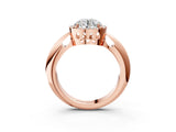 Rose gold Round Cut Diamond Halo Engagement Ring with Split Shank and Four-Prong Setting_98