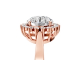 Rose gold Round Cut Diamond Halo Ring with Round Brilliant Halo and Solitaire Band_109