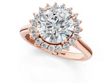 Rose gold Round Cut Diamond Halo Ring with Solitaire Band and Prong Setting_70