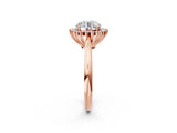 Rose gold Round Cut Diamond Halo Ring with Solitaire Band and Prong Setting_71