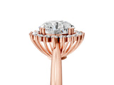 Rose gold Round Cut Diamond Halo Ring with Solitaire Band and Prong Setting_74