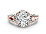 Rose gold Round Cut Diamond Halo Split Shank Engagement Ring_39