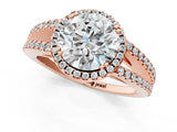 Rose gold Round Cut Diamond Halo Split Shank Engagement Ring_40