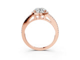 Rose gold Round Cut Diamond Halo Split Shank Engagement Ring_42