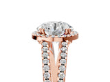 Rose gold Round Cut Diamond Halo Split Shank Engagement Ring_44