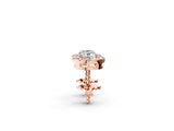 Rose gold Round Cut Diamond Halo Stud Earrings_8
