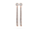 Rose gold Round Cut Diamond Hinged Graduated Drop Earrings_8