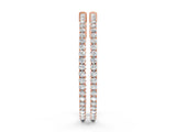 Rose gold Round Cut Diamond Hoop Earrings with Pavé Setting and Prong Set Stones_8