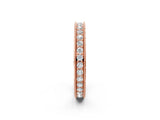Rose gold Round Cut Diamond Milgrain Bezel Set Eternity Band_11