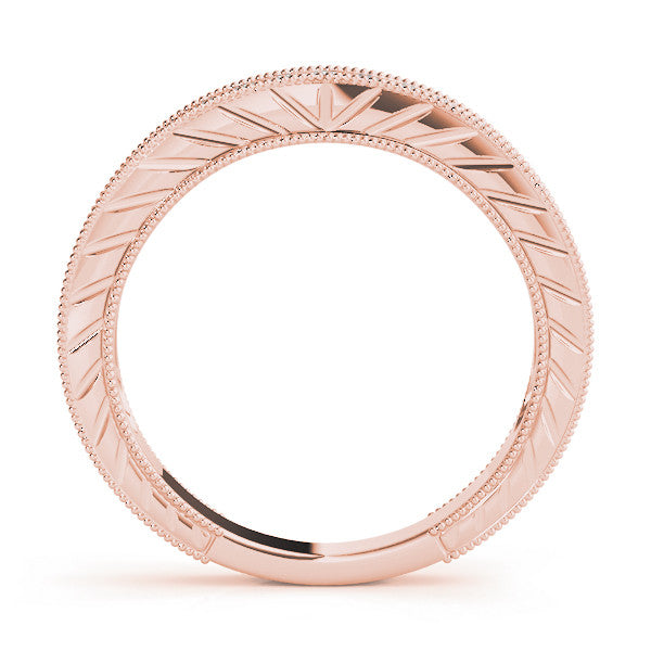 Rose gold Round Cut Diamond Milgrain Eternity Band with Channel Setting 1