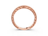 Rose gold Round Cut Diamond Milgrain Eternity Band with Channel Setting_7