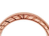 Rose gold Round Cut Diamond Milgrain Eternity Band with Channel Setting_8