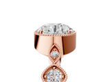 Rose gold Round Cut Diamond Milgrain Marquise Band with Prong Setting_8