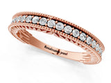 Rose gold Round Cut Diamond Milgrain Pavé Eternity Band_5