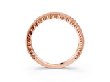 Rose gold Round Cut Diamond Milgrain Pavé Eternity Band_7