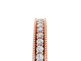 Rose gold Round Cut Diamond Milgrain Pavé Eternity Band_9