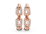 Rose gold Round Cut Diamond Paperclip Hoop Earrings_4