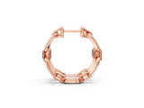 Rose gold Round Cut Diamond Paperclip Hoop Earrings_5