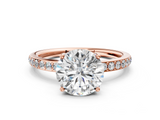 Rose gold Round Cut Diamond Pavé Band Ring with Four-Prong Setting_40