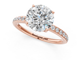 Rose gold Round Cut Diamond Pavé Band Ring with Four-Prong Setting_41