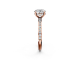 Rose gold Round Cut Diamond Pavé Band Ring with Four-Prong Setting_42