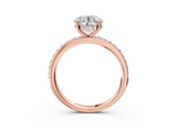 Rose gold Round Cut Diamond Pavé Band Ring with Four-Prong Setting_43