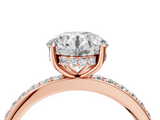 Rose gold Round Cut Diamond Pavé Band Ring with Four-Prong Setting_44