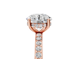 Rose gold Round Cut Diamond Pavé Band Ring with Four-Prong Setting_45