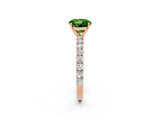 Rose gold Round Cut Diamond Pavé Band Solitaire Ring with Prong Setting_2