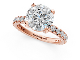 Rose gold Round Cut Diamond Pavé Band with Four-Prong Setting_69