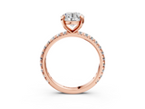 Rose gold Round Cut Diamond Pavé Band with Four-Prong Setting_71