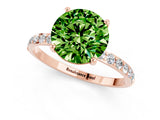 Rose gold Round Cut Diamond Pavé Band with Six-Prong Setting_1