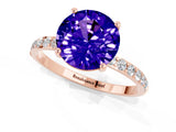 Rose gold Round Cut Diamond Pavé Band with Six-Prong Setting_1