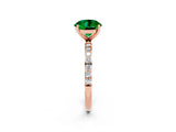 Rose gold Round Cut Diamond Pavé Band with Six-Prong Setting_2