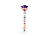 Rose gold Round Cut Diamond Pavé Band with Six-Prong Setting_2