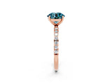 Rose gold Round Cut Diamond Pavé Band with Six-Prong Setting_2