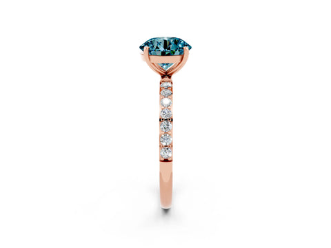 Rose gold Round Cut Diamond Pavé Band with Six-Prong Setting_2
