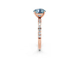 Rose gold Round Cut Diamond Pavé Band with Six-Prong Setting_2