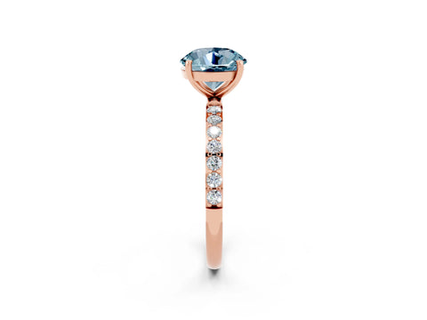 Rose gold Round Cut Diamond Pavé Band with Six-Prong Setting_2