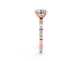 Rose gold Round Cut Diamond Pavé Band with Six-Prong Setting_2