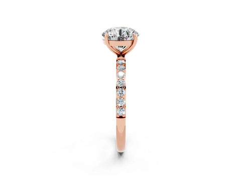 Rose gold Round Cut Diamond Pavé Band with Six-Prong Setting_2