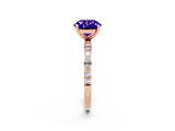 Rose gold Round Cut Diamond Pavé Band with Six-Prong Setting_2