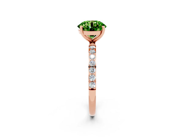 Rose gold Round Cut Diamond Pavé Band with Six-Prong Setting