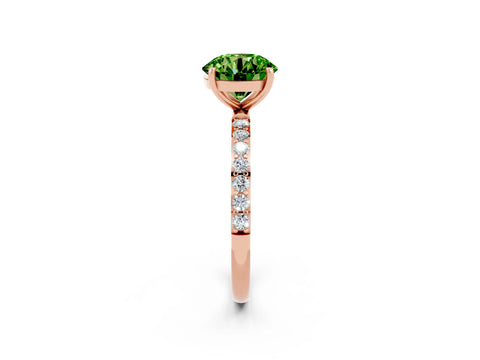Rose gold Round Cut Diamond Pavé Band with Six-Prong Setting_2