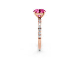 Rose gold Round Cut Diamond Pavé Band with Six-Prong Setting_2