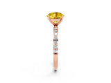 Rose gold Round Cut Diamond Pavé Band with Six-Prong Setting_2