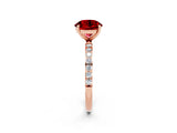Rose gold Round Cut Diamond Pavé Band with Six-Prong Setting_2