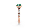 Rose gold Round Cut Diamond Pavé Band with Six-Prong Setting_2